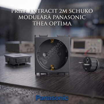 Priza Antracit 2M SCHUKO Modulara Panasonic Thea Optima