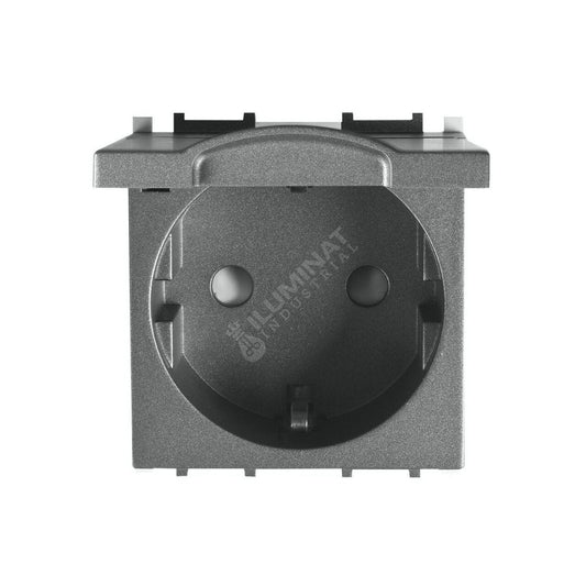 Priza Neagra 2M SCHUKO cu Capac Modulara Panasonic Thea Optima