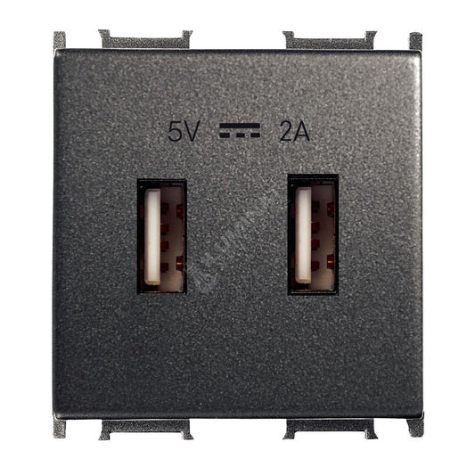 Priza Neagra 2M USB TIP A 5V-2A Modulara Panasonic Thea Optima