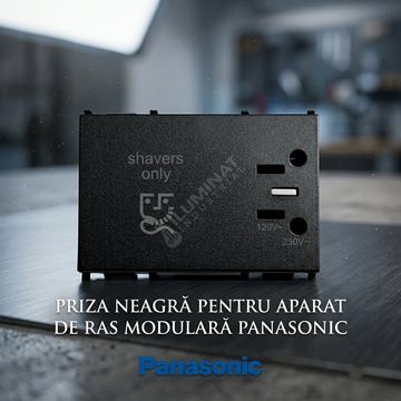 Priza Neagra Pentru Aparat de Ras Modulara Panasonic Thea Optima
