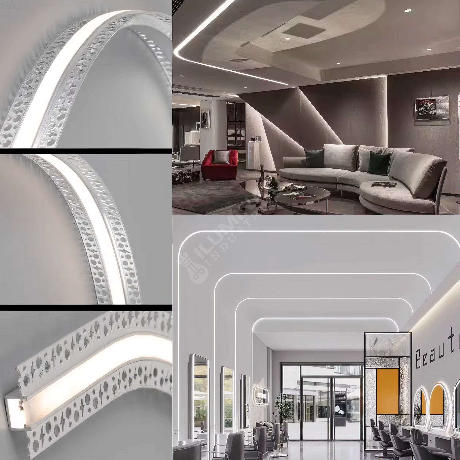 Profil LED Flexibil 2 Metri Incastrat sub Tencuiala LED Strips