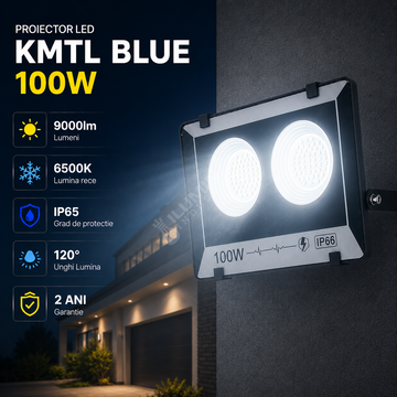 Proiector LED 100W KMTL Blue IP65 9000lm 6500K