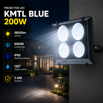 Proiector LED 200W KMTL Blue IP65 18000lm 6500K