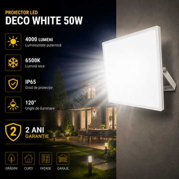 Proiector LED 50W Deco White IP65 4000lm 6500K