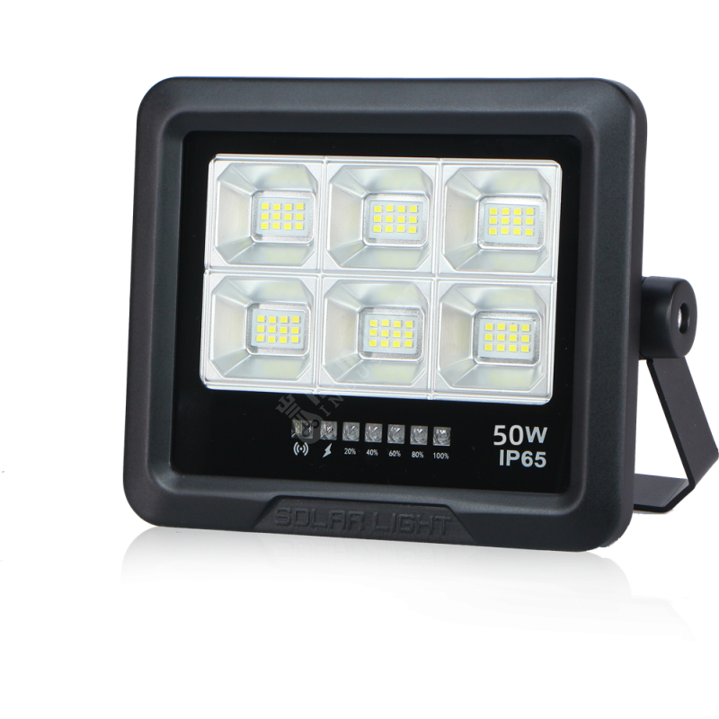 Proiector Led 50W Premium Cu Panou Solar Monocristaline Plus Telecomanda Led Flood Light