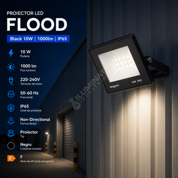 Proiector LED FLOOD Black 20W 2200lm IP65