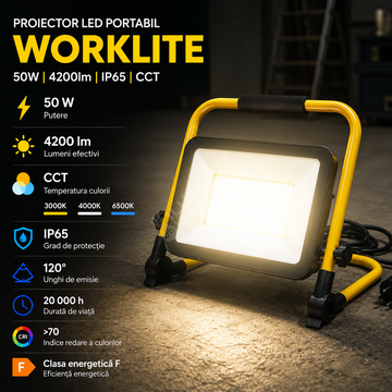 Proiector LED Portabil WORKLITE 50W 4700lm IP65 CCT