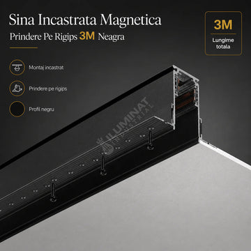 Sina Incastrata Magnetica Prindere Pe Rigips 3M Neagra