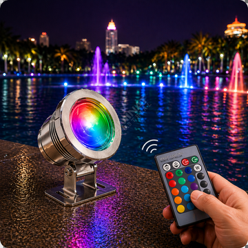 Spot LED 12V Piscina 10W RGB Multicolor cu Telecomanda IP67