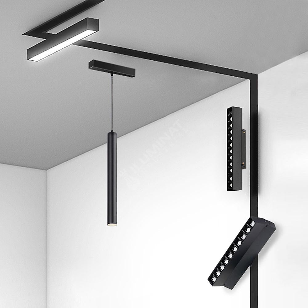 Spot Led 20W 60Cm Magnetic Smart Cct Negru Liniar Mat Telecomanda Track Light