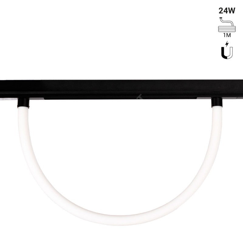 Spot Led 7W 50Cm Magnetic Negru Neon Flexibil Track Light