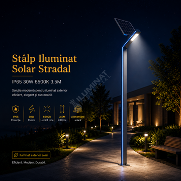 Stalp Iluminat Stradal Solar IP65 30W 6500K 3.5M