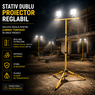 Stativ Telescopic pentru Proiector 1.6 Metri Reglabil Dublu