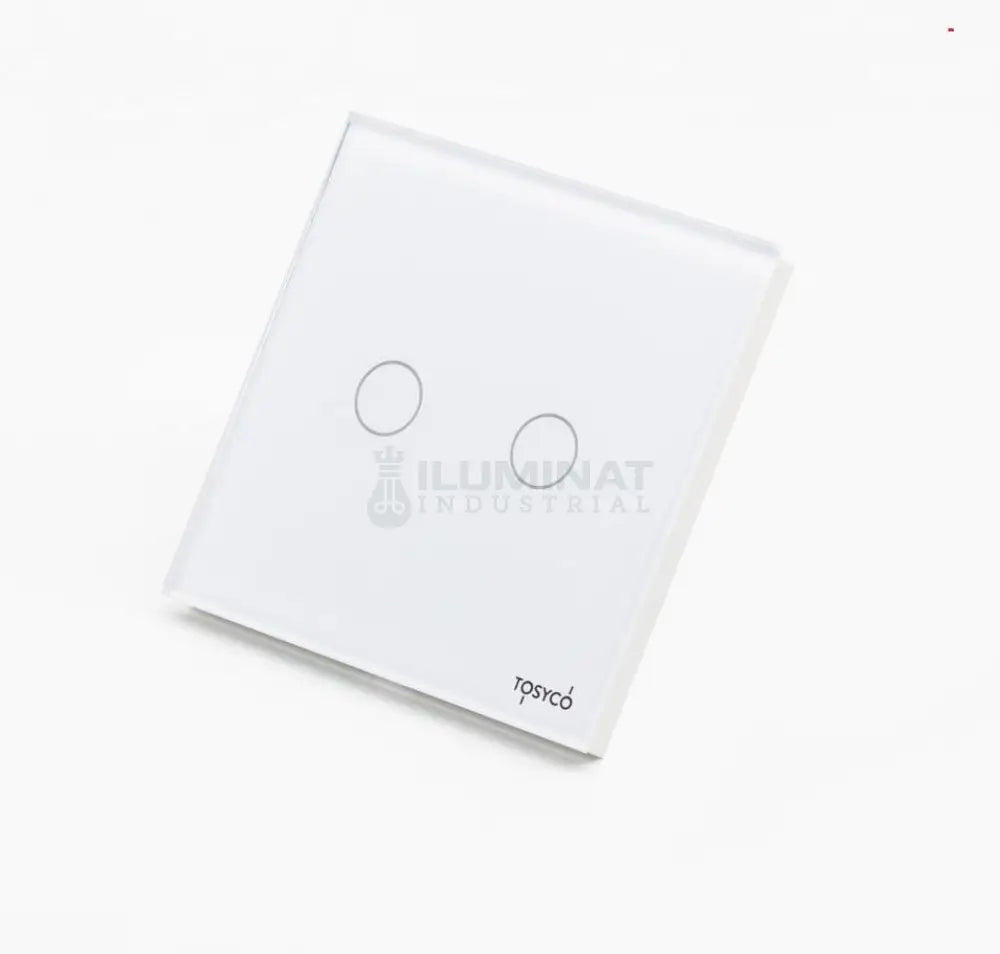 Intrerupator Cap Scara - Cruce Dublu Cu Touch Din Sticla Alba