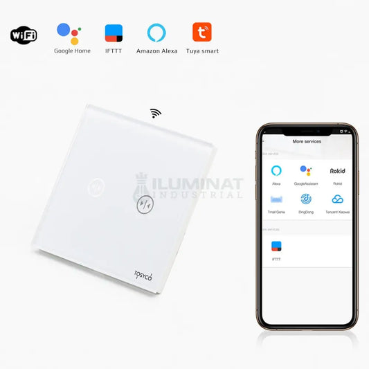 Intrerupator draperie WIFI cu touch din sticla