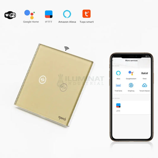 Intrerupator draperie WIFI cu touch din sticla
