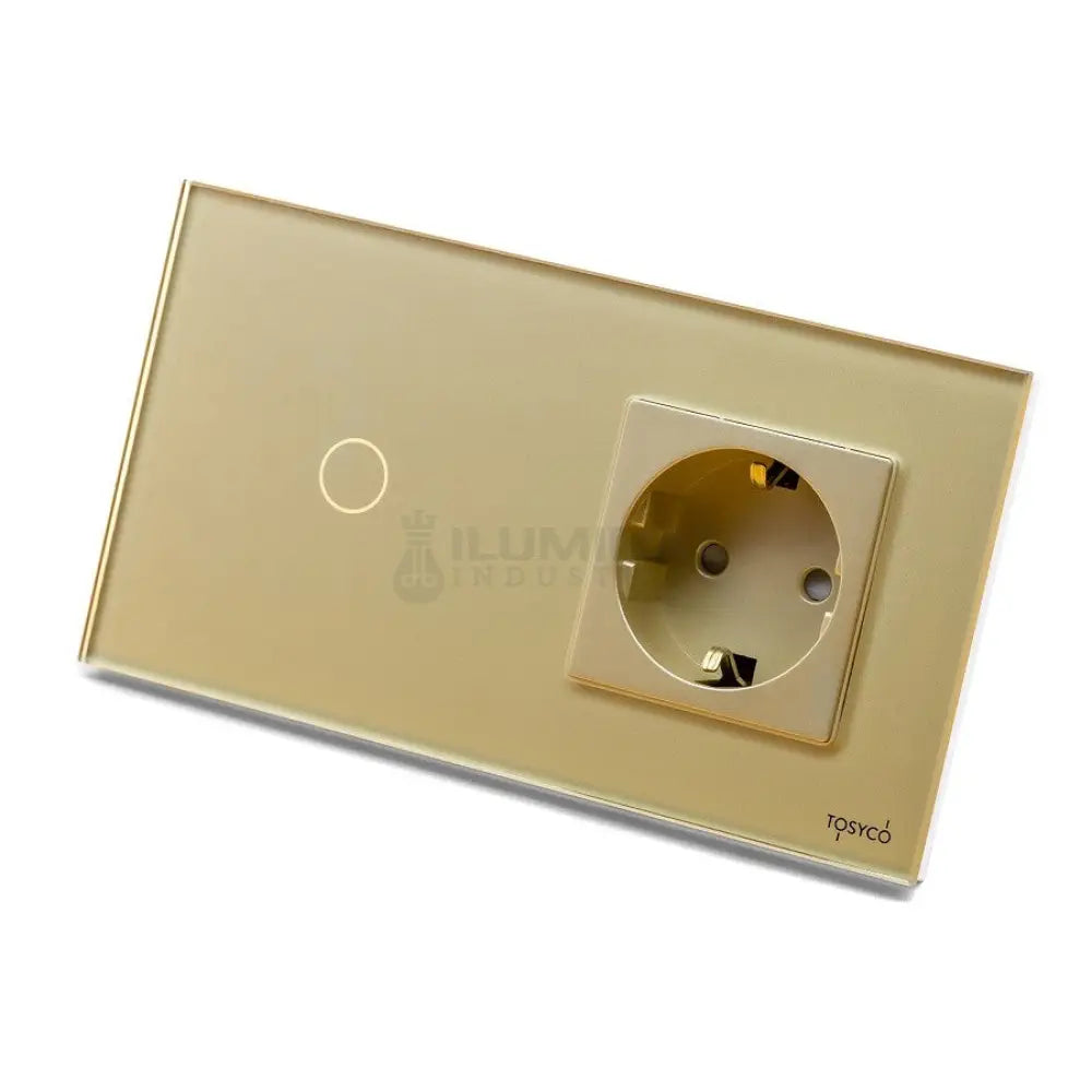 Întrerupător Simplu Cu Touch (Tactil) + Priză Schuko Light Switch