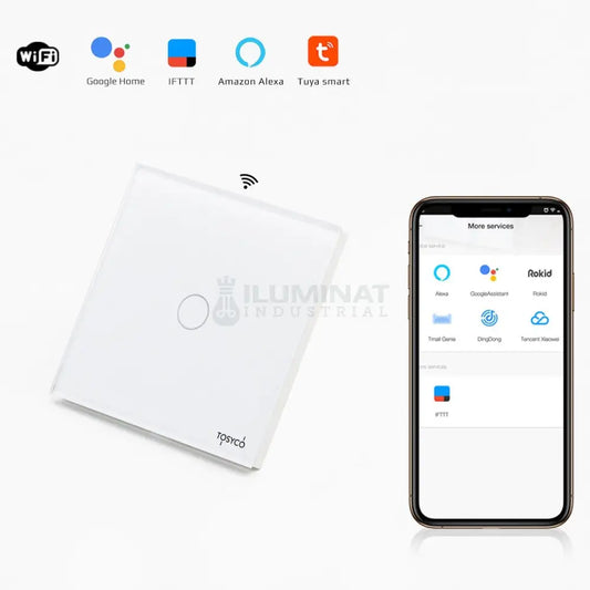 Intrerupator simplu WIFI cu touch din sticla