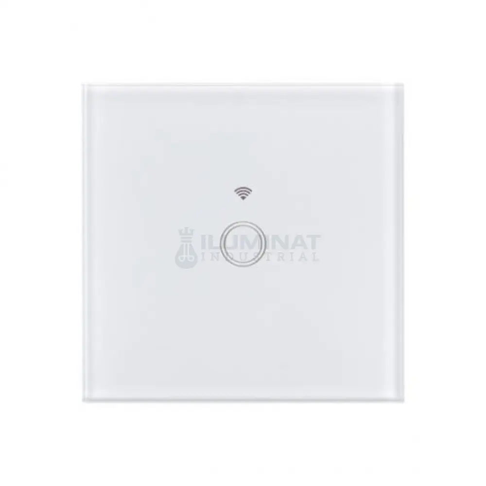 Intrerupator Touch Simplu Wi-Fi Sticla Securizata Alb