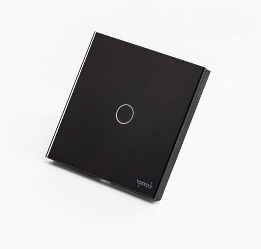 Intrerupator Negru cu Touch din Sticla 1 Buton Premium