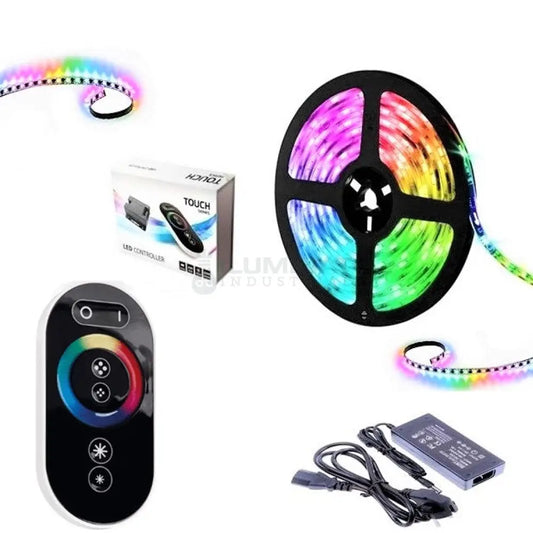 KIT Banda LED RGB 12V IP21 5 Metri Telecomanda RF TOUCH