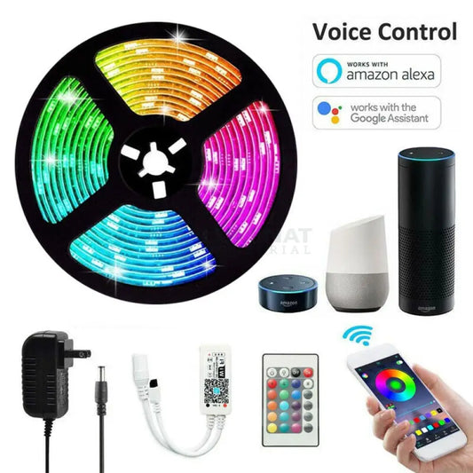 Kit Banda LED RGB 12V SMART IP65 5 Metri ALEXA & GOOGLE ASSISTANT