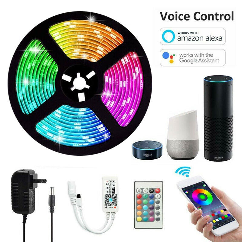 Kit Banda Led Rgb 12V Smart Ip65 5 Metri Alexa & Google Assistant Strips