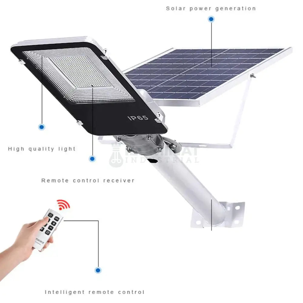 Lampa Led 100W Smd Iluminat Stradal Solara Cu Brat Inclus Telecomanda Solar Lamp