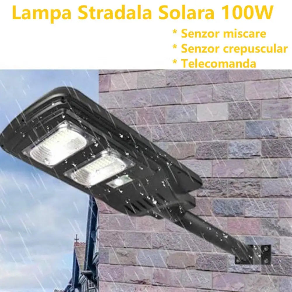 Lampa Led 100W Solara Slim Senzor Miscare + Telecomanda Street Light