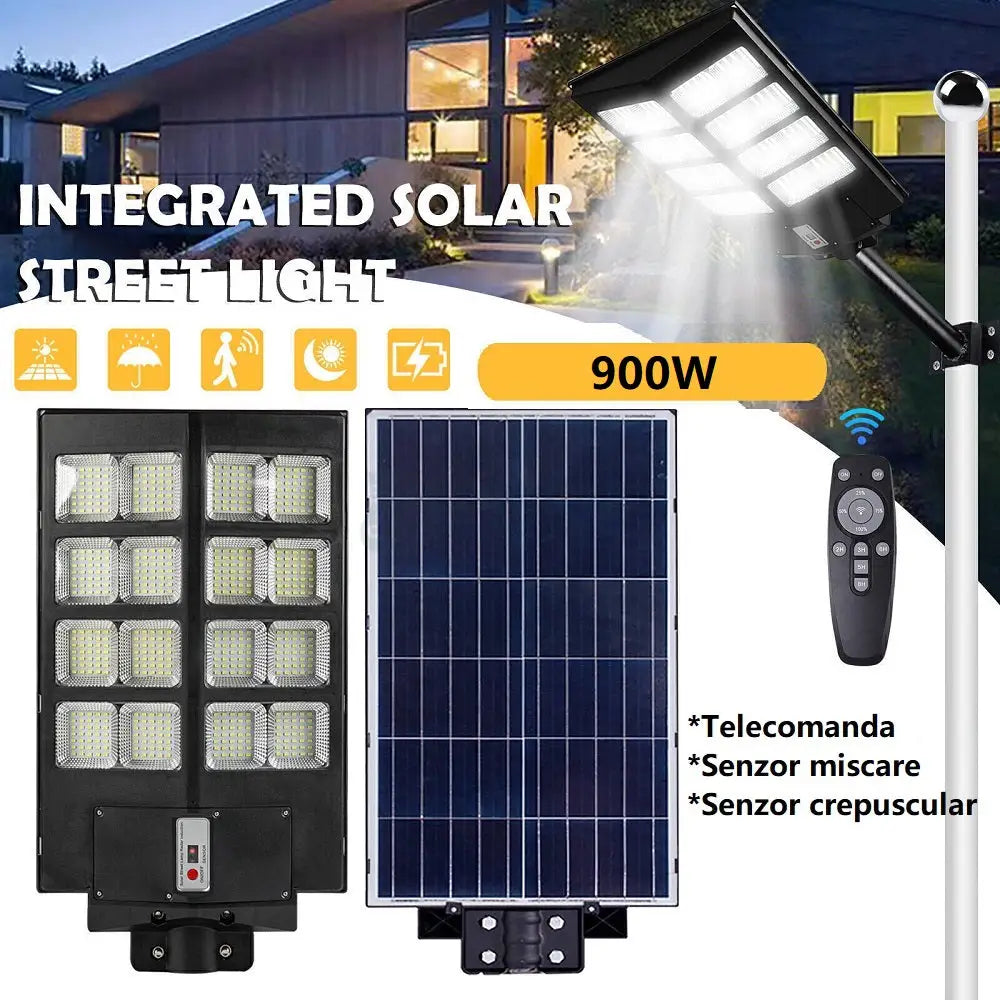 Lampa Led 900W Solara Slim Senzor Miscare + Telecomanda Solar Lamp