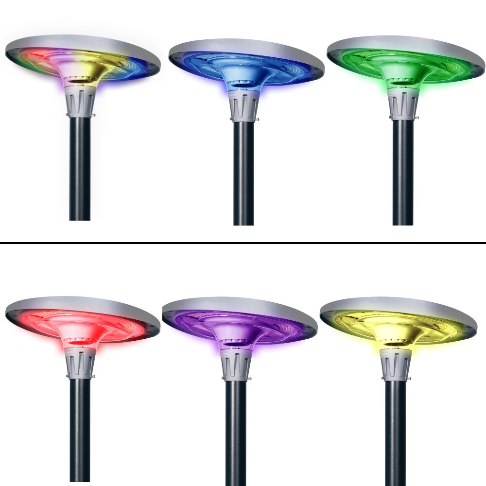 Lampa Led Solara Ufo 2200Lumeni Smart Cu Telecomanda Rgbwcct Street Light