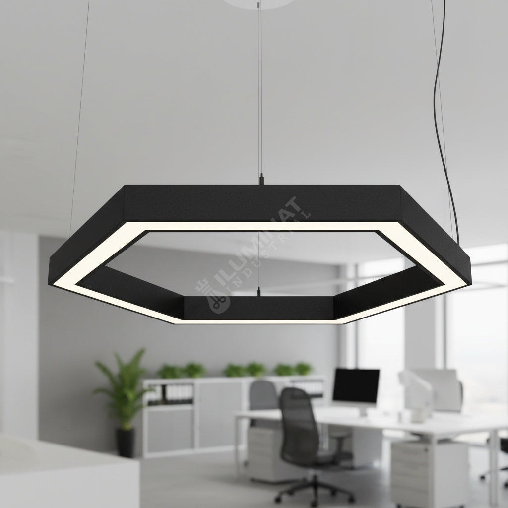 Lustra LED RGBW HexaLine Negru Mat 90W