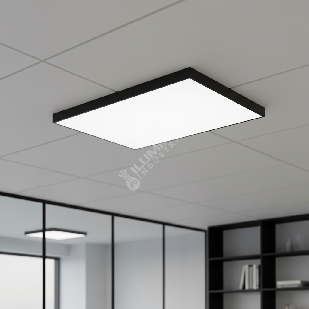 Panou LED BRILLOX 90W 120x60CM Negru Aplicat Echivalent 600W