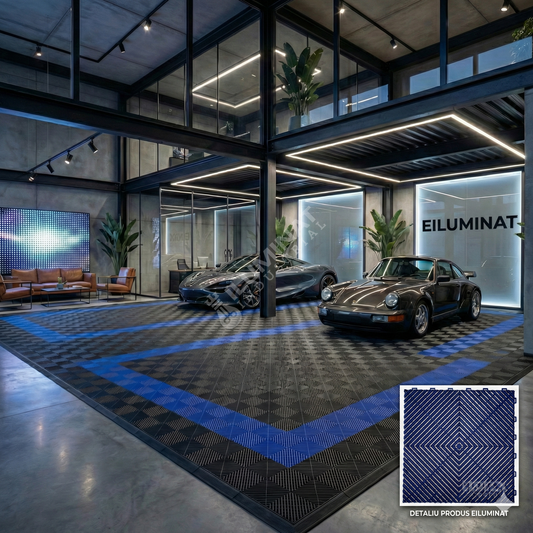 Pardoseala Modulara Albastra Din Polipropilena Rezistenta la 8 Tone 40x40CM