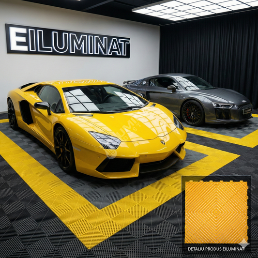 Pardoseala Modulara Galbena Din Polipropilena Rezistenta la 8 Tone 40x40CM