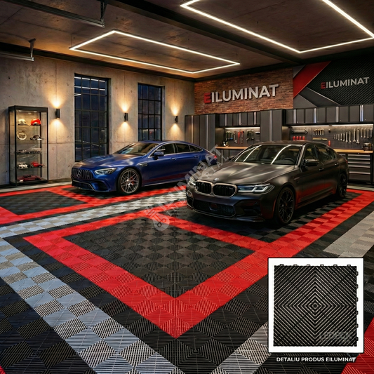 Pardoseala Modulara Neagra Din Polipropilena Rezistenta la 8 Tone 40x40CM