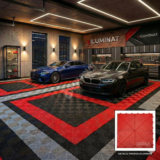 Pardoseala Modulara Rosie Din Polipropilena Rezistenta la 8 Tone 40x40CM