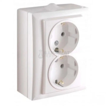 Priza Dubla Pt Ceramica Cu Contact De Protectie