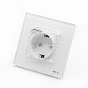 Priză Schuko Cu Ramă Din Sticlă Și Protecție La Apă
