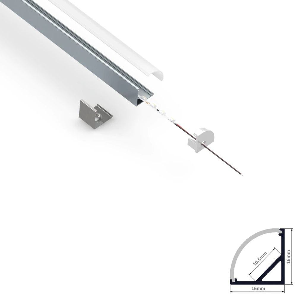 Profil Aluminiu Aplicat Colt 90 Grade 2 Metri Led Strips