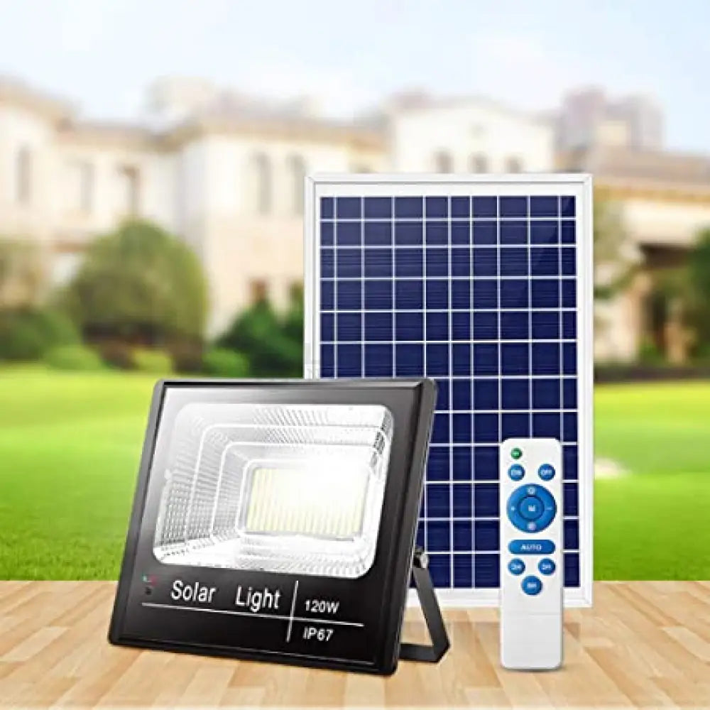 Proiector Led Negru Cu Panou Solar 100W Telecomanda Led Flood Light