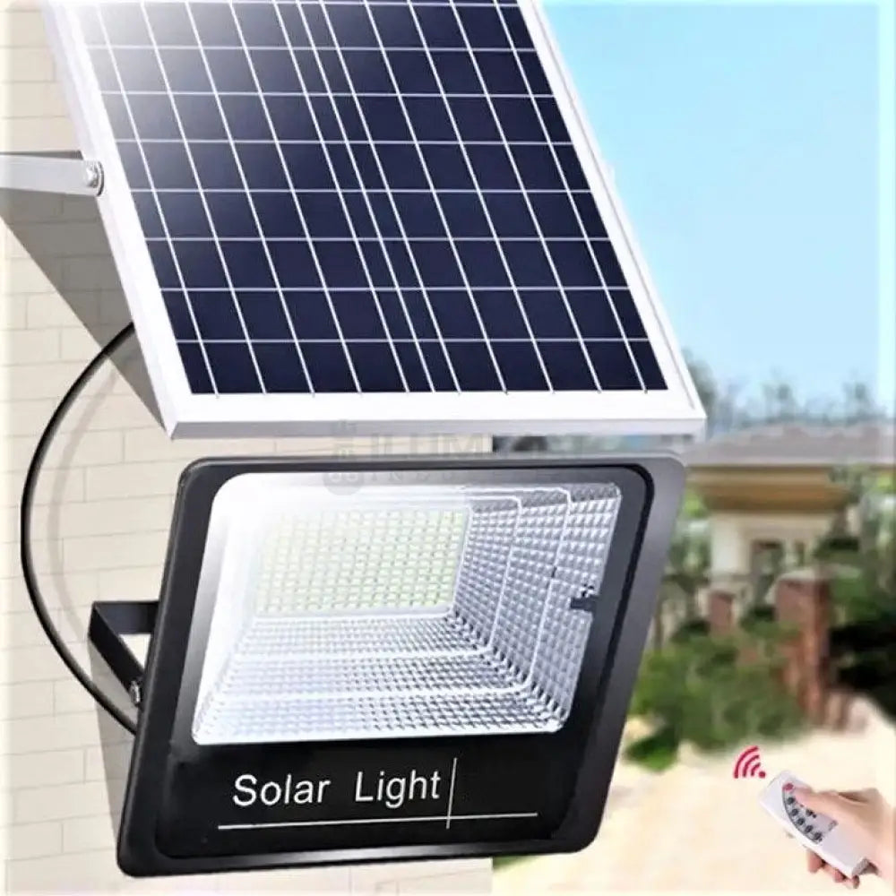 Proiector Led Negru Cu Panou Solar 100W Telecomanda Led Flood Light