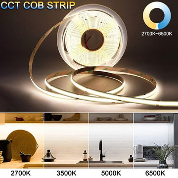 Banda LED 24V CCT COB 10 metri cu 3 Tipuri de Lumina 3 FUNCTII / IP21 INTERIOR / 10 METRI LED Strips