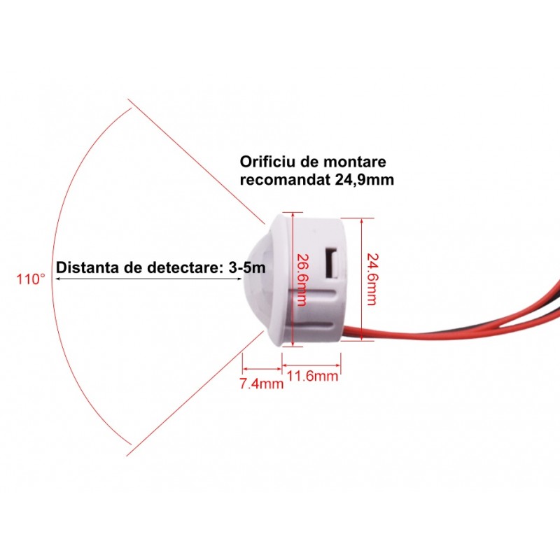 Senzor De Miscare Pir 12V-24V Lighting Accessories
