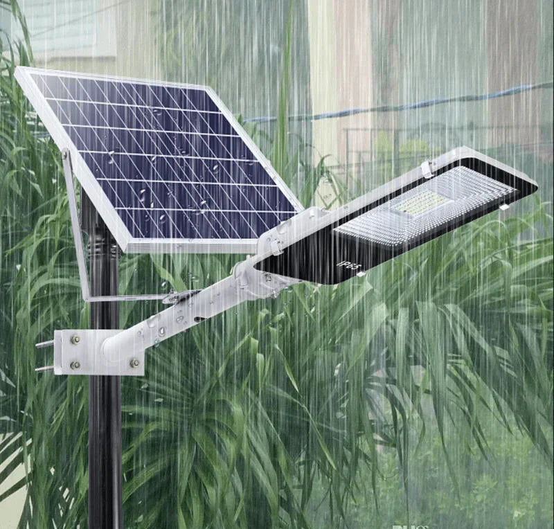 Lampa Led 100W Smd Iluminat Stradal Solara Cu Brat Inclus Telecomanda Solar Lamp