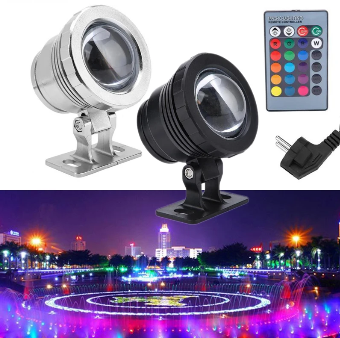 Spot Led 12V Piscina 10W Rgb Multicolor Cu Telecomanda Ip67 Exterior Lamp