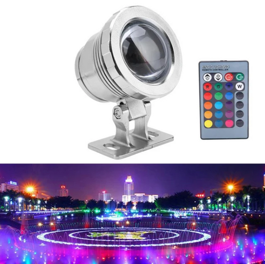 Spot Led 12V Piscina 10W Rgb Multicolor Cu Telecomanda Ip67 Exterior Lamp