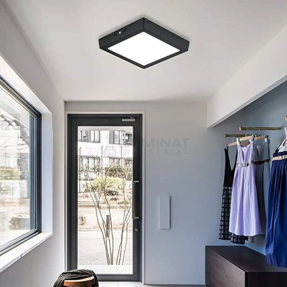 Spot Led 12W Patrat Negru / 160X160Mm Aplicat Led Ceiling Light