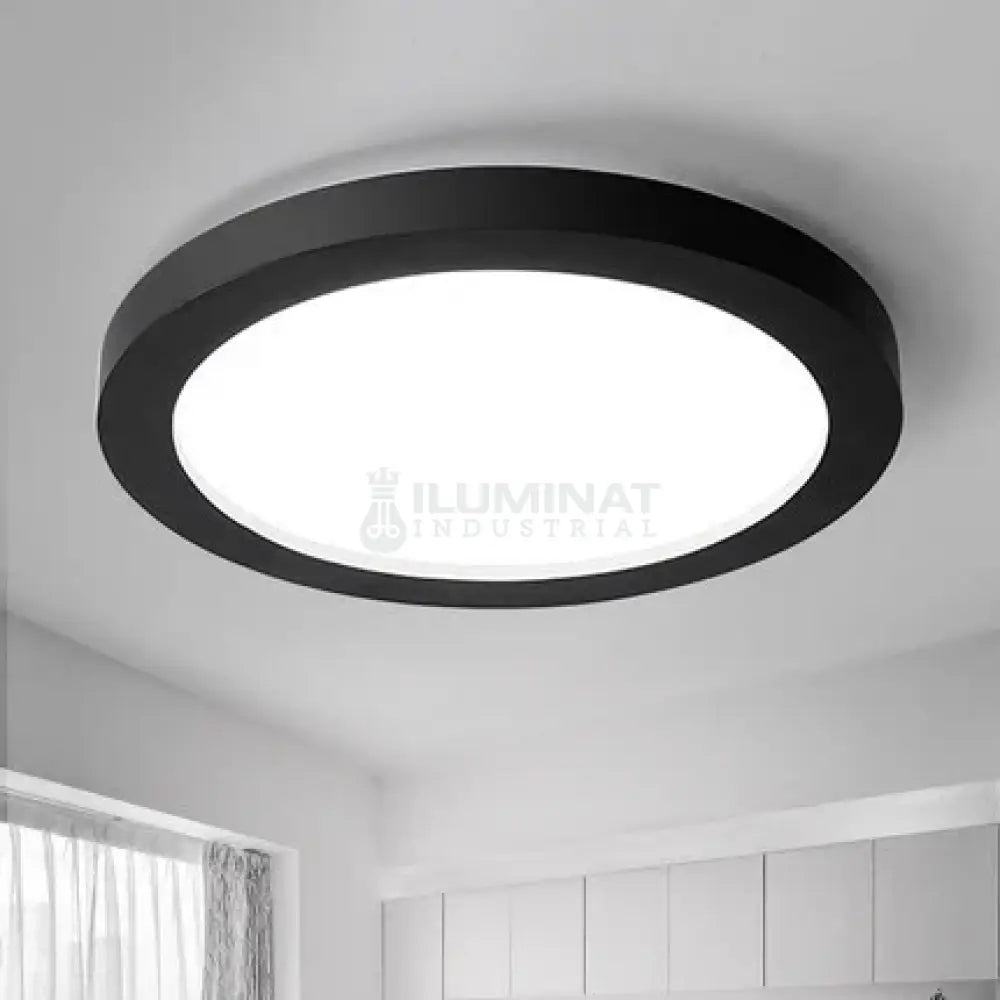 Spot Led 12W Rotund Negru / ⌀160Mm Aplicat Led Ceiling Light