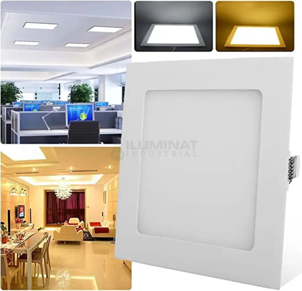 Spot Led 12W Slim Patrat Alb / 163X163Mm Incastrabil Spot Light